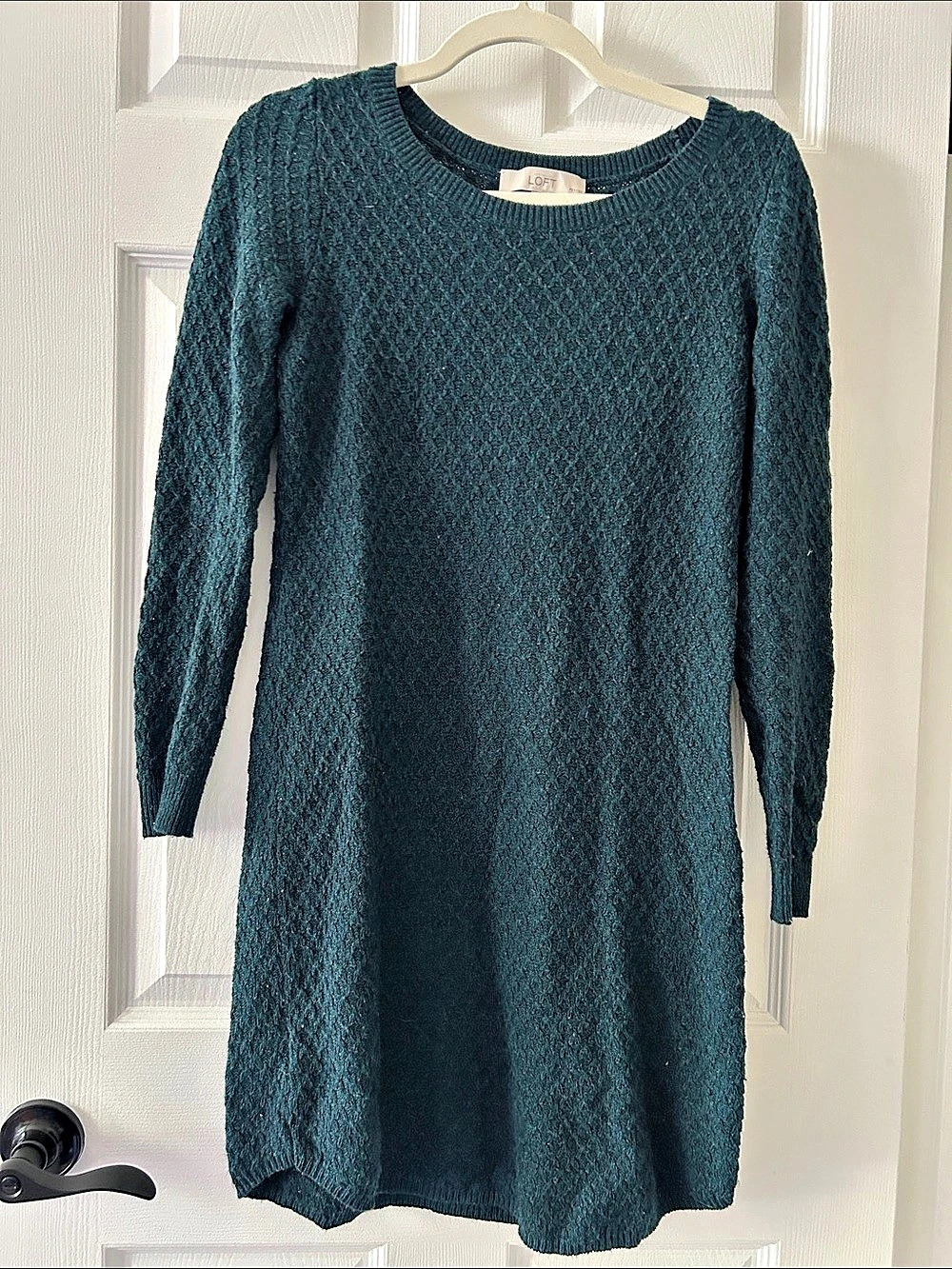 Sweater Dress in Green-Blue Size Small Petite